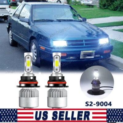 Комплект из 2 светодиодных фар дальнего и ближнего света 9004 для Dodge Shadow 1989-1994 годов выпуска 6000K - Изображение 1 из 4