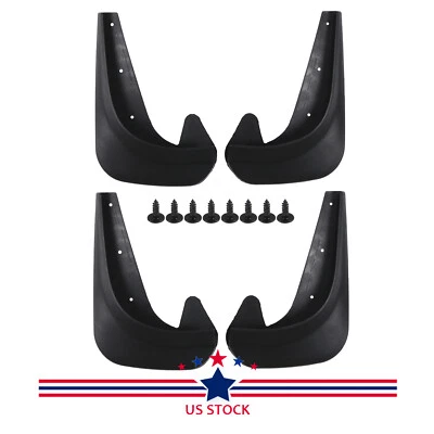 4PCS Front & Rear Plastic Wearing Splash Guards Mud Flaps Mudguards W/bolts - Image 1 of 4