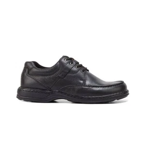 Mens Hush Puppies Randall 2 Black Leather Lace Up Work Formal Shoes - Picture 1 of 6