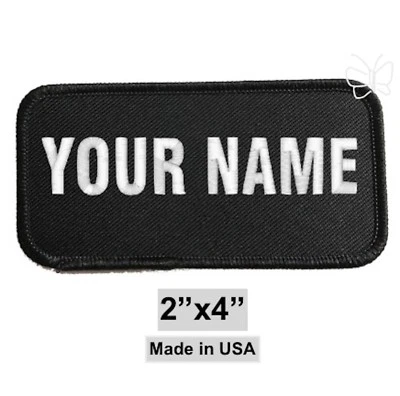 Custom Personalized Embroidered Monogrammed Name/Title Patch Black 2"x4". - Image 1 of 4