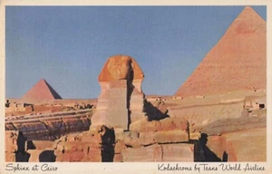 EG Cairo Egipto-TWA Trans World Airways-Sphinx Pyramids-Vintage WB Postal A20 - Imagen 1 de 3