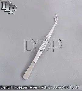 Dental Tweezers Pliers with Groove and Lock Dental Orthodontics Instruments - Bild 1 von 3