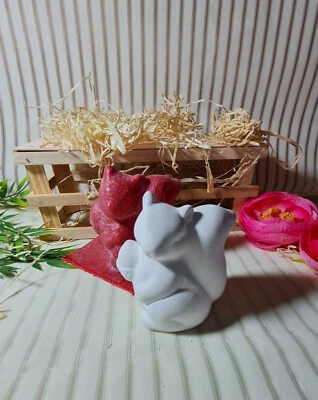 HANDARBEIT Latex mould mould concrete mould concrete autumn decoration squirrel (167)