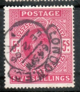 EDVII 1902 SG264 5/- Carmín Brillante Profundo M51 (2) MUY BIEN USADO Cat £200 CDS 3 - Imagen 1 de 1