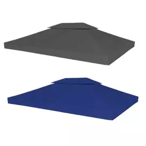 Large Gazebo Top Cover 2 Tier Roof Top Replacement Canopy Sunshade Patio Cover - Picture 1 of 13