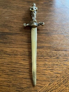 Vintage Medieval Knight Solid Brass Letter Opener - Picture 1 of 4
