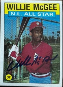 Willie McGee Autographed 1986 Topps #707 - Picture 1 of 1