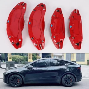 4pcs Caliper Covers For Tesla Model Y 17-23, Fits 19" 20" Rim Brake Accessories - Picture 1 of 4
