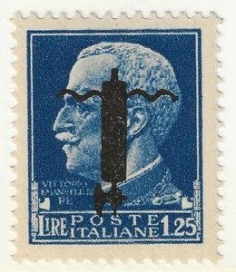 1944 Repubblica Sociale RSI - 1,25 L. Imperiale con fascio nero capovolto MNH** - Foto 1 di 1