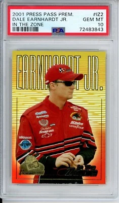 2001 Press Pass Premium Dale Earnhardt Jr in The Zone PSA 10 Pop 1 - Image 1 of 2