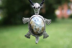 p67g Concha Madre Perla joyas perlas COLGANTE COLLAR CON CUERDA tortuga NUEVO - Imagen 1 de 1