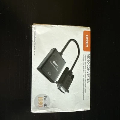 Conversor de cabo Onten OTN-5138 VGA macho para HDMI fêmea com vídeo HD 1080P NOVO - Imagem 1 de 3