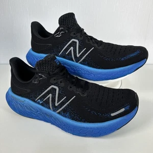 New Balance 1080v12 Fresh Foam Black Cobalt Blue Trainers Shoes Men's UK 11 - Imagen 1 de 14