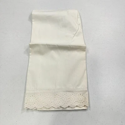 Funda de almohada vintage estándar blanco borde encaje mezcla algodón y2k años 90 80 Foto 1 de 4