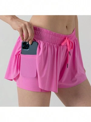 Pantalones Cortos Atléticos "OFERTA" Fluidos Mariposa Cintura Alta Para Mujer Yoga Gimnasio Tenis Foto 1 de 4