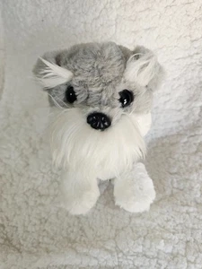 Fiesta Schnauzer Dog Plush Stuffed Animal Toy Gray White 6.5" Bean Bag Stands - Picture 1 of 10