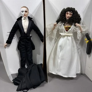 Franklin Mint 1986 PHANTOM OF THE OPERA Heirloom PORCELAIN DOLLS a1730 & Box - Foto 1 di 15