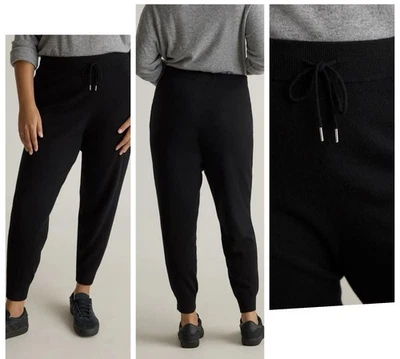Quince Black Mongolian Cashmere Sweatpants Joggers Pull On Women’s Size Medium - Image 1 of 4
