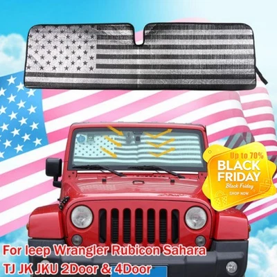 Fit Jeep Wrangler JK TJ Front Windshield Sunshade Protector Sun shade Visor 1pcs - Image 1 of 4