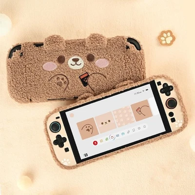 GeekShare NS2 Protective Case for Nintendo Switch 2025 Hard Shell Plush Bear - Image 1 of 4