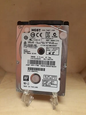 HGST 500GB 2.5" SATA Hard Drive HTS545050A7E362 Z5K500-500 0J34245 - Image 1 of 3