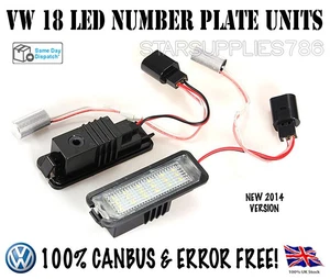 2X CANBUS VW REAR NUMBER PLATE LED UNITS 18 SMD NO ERROR VW GOLF MK4 MK5 MK6 MK7 - Picture 1 of 3