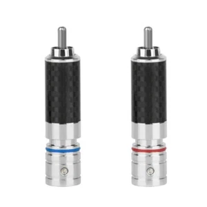 8mm Carbon Fiber Rhodium Sound Connector Male Plug for Headphone And Speaker Use - Afbeelding 1 van 10