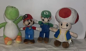 LOT Super Mario Brothers Nintendo Mario Luigi Yoshi Toadstool Mushroom Plush - Picture 1 of 9