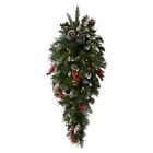 National Tree Company Pre-Lit Artificial Christmas Teardrop, Green, Frosted B...