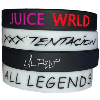 Pulseras de silicona Lil Peep, Juice Wrld, XXX Tentacion y All Legends - ¡Las cuatro! Foto 1 de 4