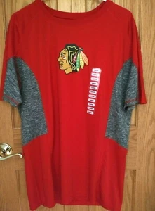 Chicago Blackhawks Shirt Men's Large 42-44 Short Sleeve NWT Red & Gray - Picture 1 of 10
