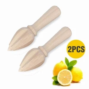Wooden Lemon Squeezer 2PCS Reamer Kitchen Juicer Citrus Squeezer Extractor - Picture 1 of 5