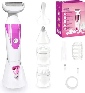 5 in 1 Womens Electric Razor Set, Facial Cleansing, Massager, Hair Remover for - Picture 1 of 7