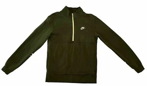 Nike Sportswear Club Men's Brushed-Back 1/2 Zip Pullover Jacket Small Tall Green - Picture 1 of 10