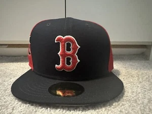 Men's New Era Navy/Red Boston Red Sox Gameday Sideswipe 59FIFTY Fitted Hat - Picture 1 of 8