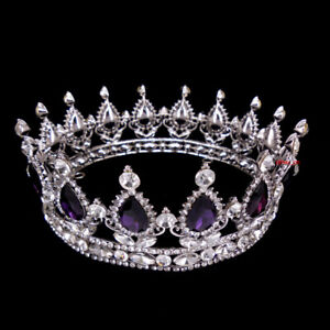 5cm Tall Princess Queen Round Crown Wedding Tiara 24 Colors 13cm Diameter