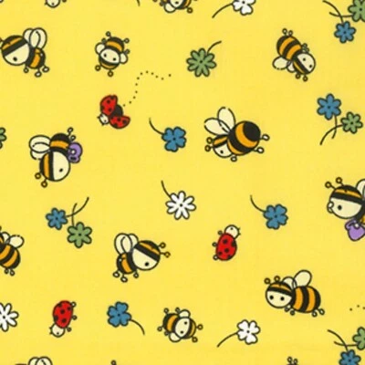 ROSE AND HUBBLE FABRIC 100% Cotton Craft fabric by the metre baby dress Fat Quarter kids bees yellow