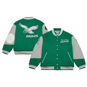 Philadelphia Eagle Mitchell & Ness Princess Diana Letterman Authentic Jacket XS - Picture 1 of 7
