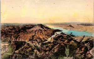 Arizona Apache Trail Highway Cactus Aerial View Hand Colored Linen postcard GP5 - Picture 1 of 2