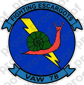 STICKER USN VAW 78 FIGHTING ESCARGOTS - Photo 1/2