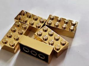 Lego Steine 2x4 Chrom Gold, verchromt von Chromebricks - Bild 1 von 1