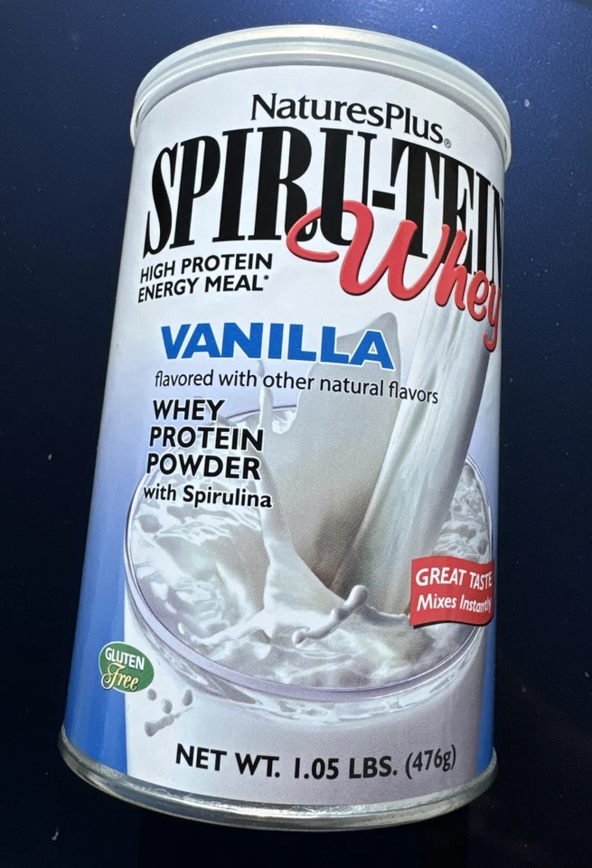 Proteína de suero en polvo Nature's Plus Spiru-Tein comida vainilla 1,05 lb Foto 1 de 4