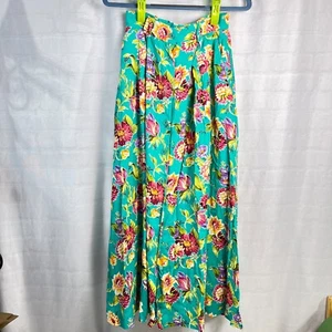 Susan Bristol Vintage Floral Long Prairie Skirt Size 8 Flowers Ankle Dress - Picture 1 of 6