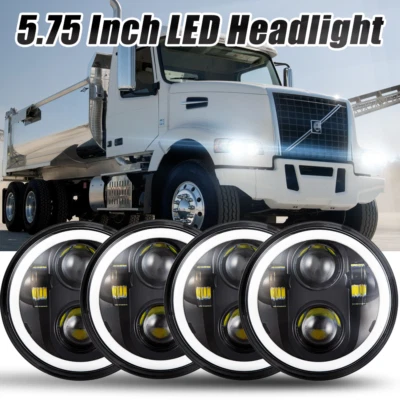 For Volvo VHD 2001-2019 4x 5-3/4" 5.75 Inch LED Projector Headlight Headlamp Kit - Image 1 of 4