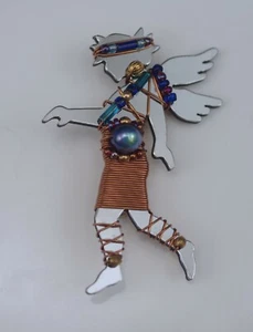 LIZTECH ARTISAN JEWELRY 2006 WOODLAND SPRITE BROOCH ELF  - Picture 1 of 4