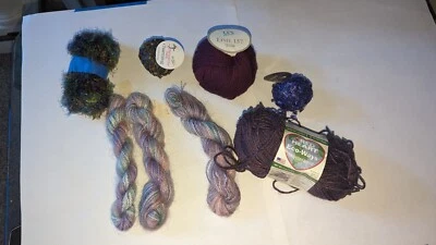Lot of 8 Yarn Purple and Green - Image 1 of 4