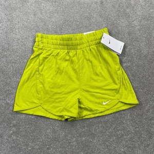 Nike Youth Girls Breezy High Waisted Shorts Size M Slime Green DX4965 Dri-Fit - Picture 1 of 11