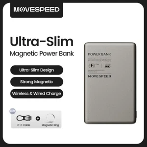 MOVESPEED S05 5000mAh Slim Magnetic Power Bank for iPhone, 15W Wireless Charger. - Zdjęcie 1 z 13