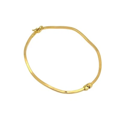 18K Gelbgold Gedrehtes Armreif – Italienisches Armband – Handgemachter Schmuck - Bild 1 von 4