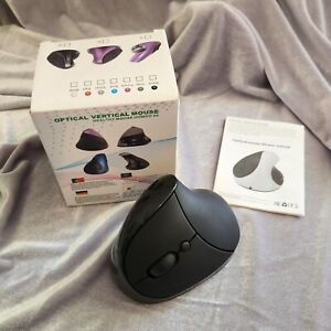 NIB Optical Vertical Mouse Left Handed Healthy Mouse Homoo S8 Black